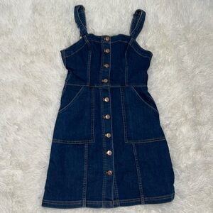 Divided Dark Denim Button Front Mini Dress
